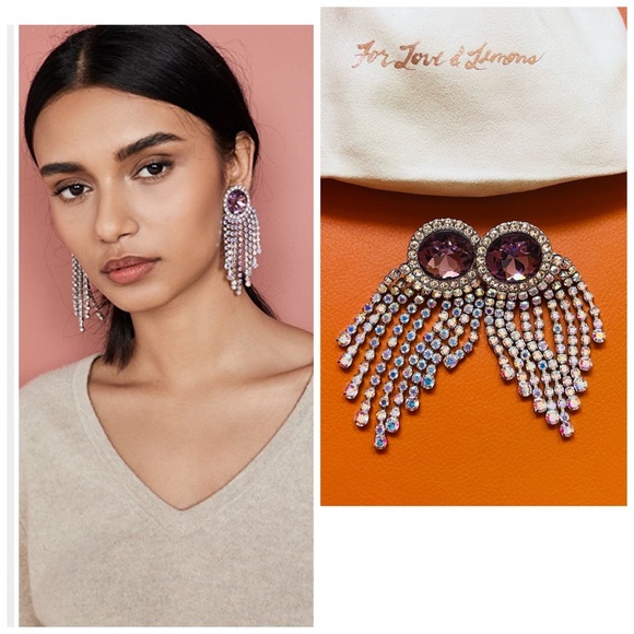 For Love And Lemons Jewelry - New! FOLR LOVE & LEMONS Amelie Chandelier Crystal Clip On Earrings